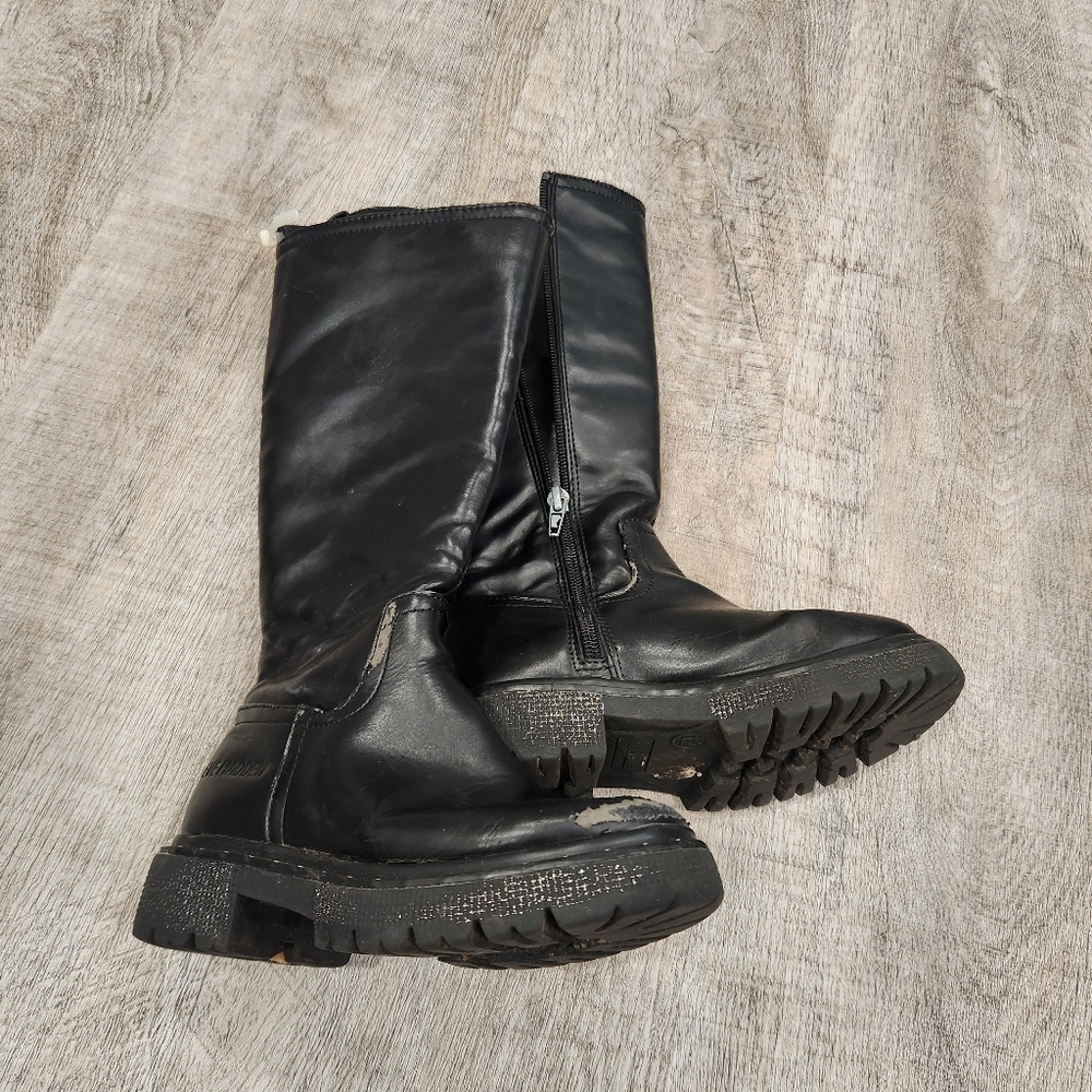 Steve Madden Black Leather Boots Size 12
